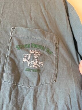 Green Parrot Bar Key West Short Sleeve Pocket T-Shirt - Forest Green